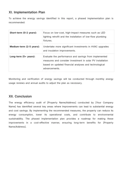 Free Real Estate Energy Efficiency Audit Report for Property Template to Edit Online