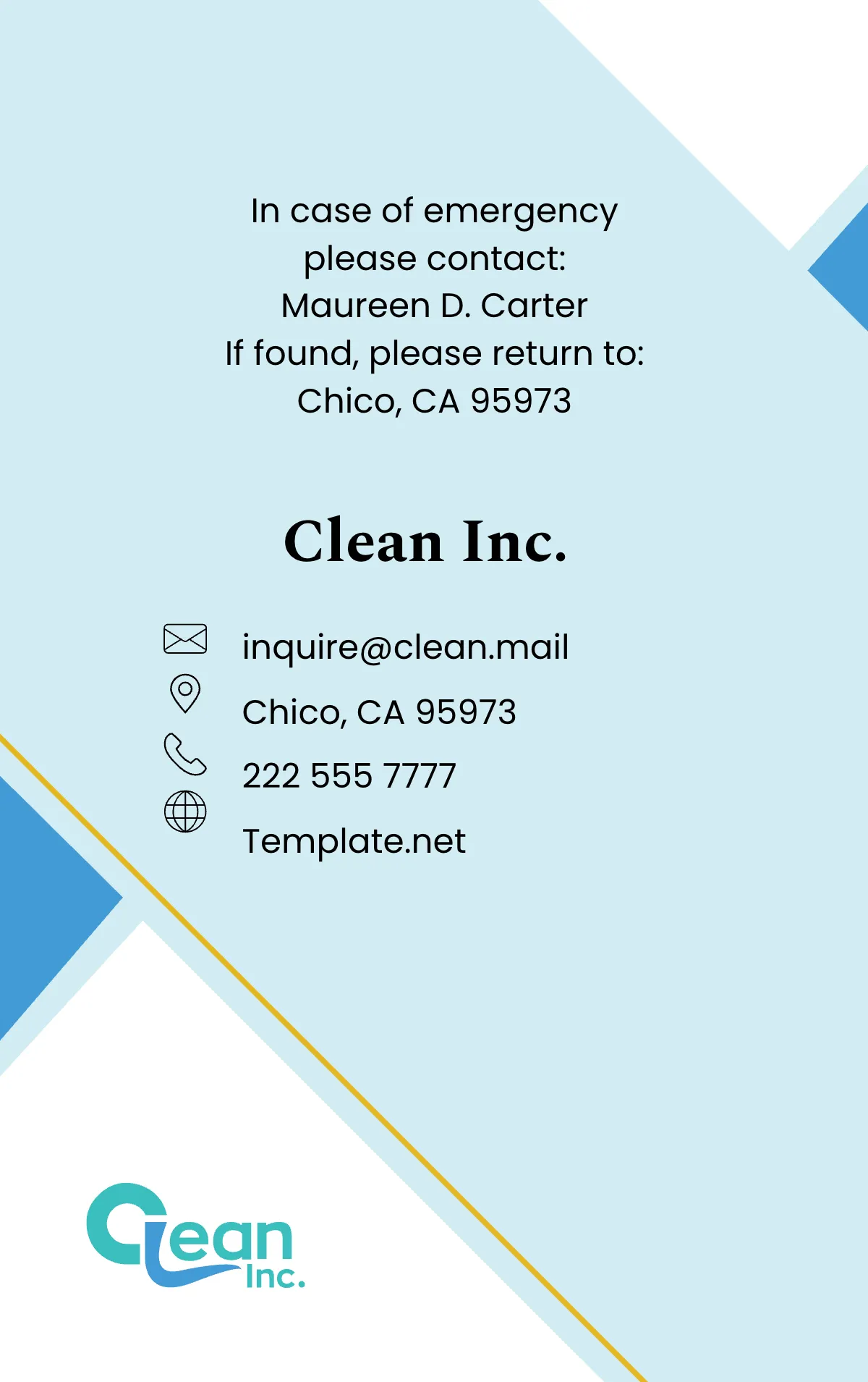 Free Residential Cleaning Specialist ID Card Template to Edit Online