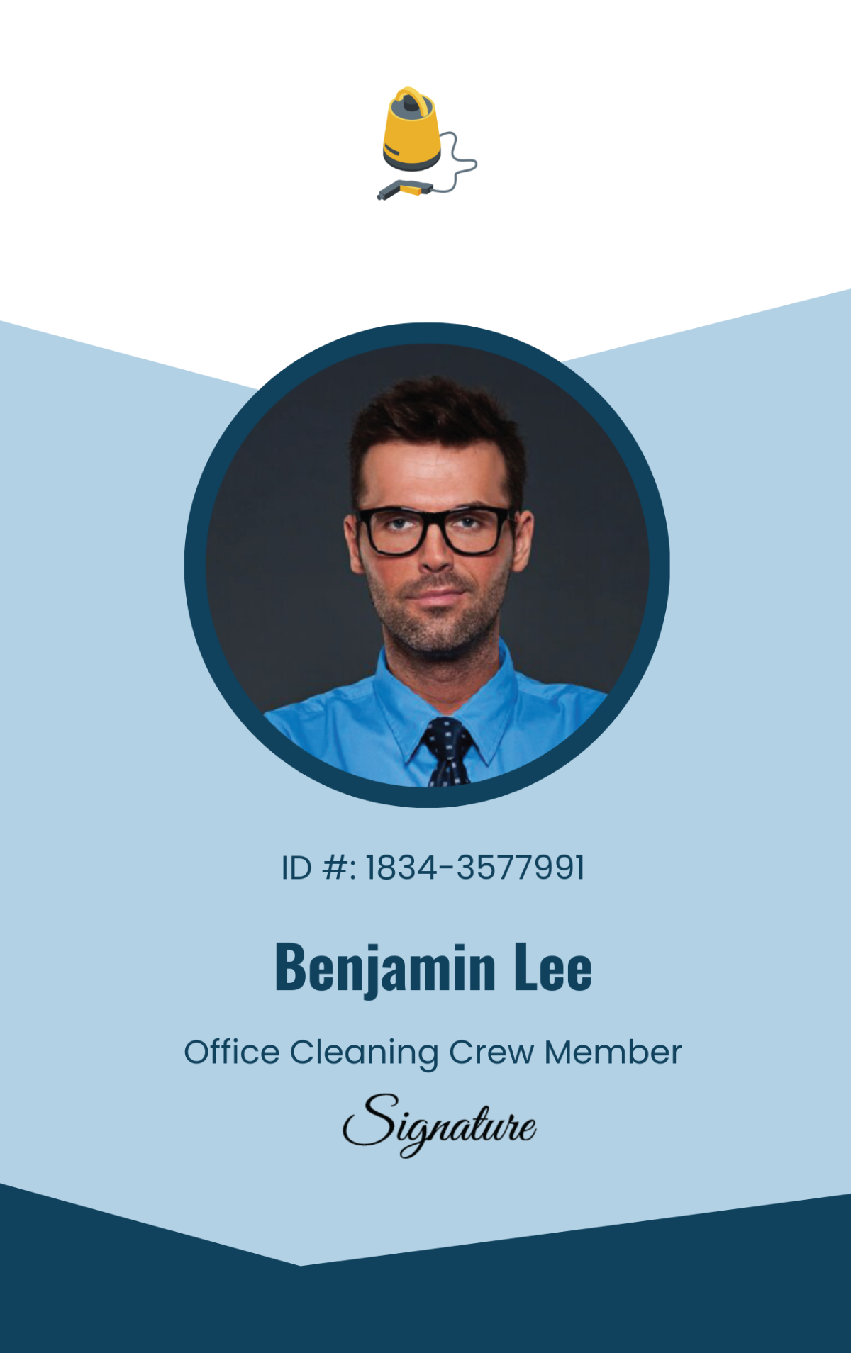 Office Cleaning Crew Member ID Card