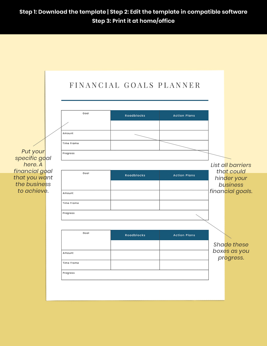 Business Financial Planner Template