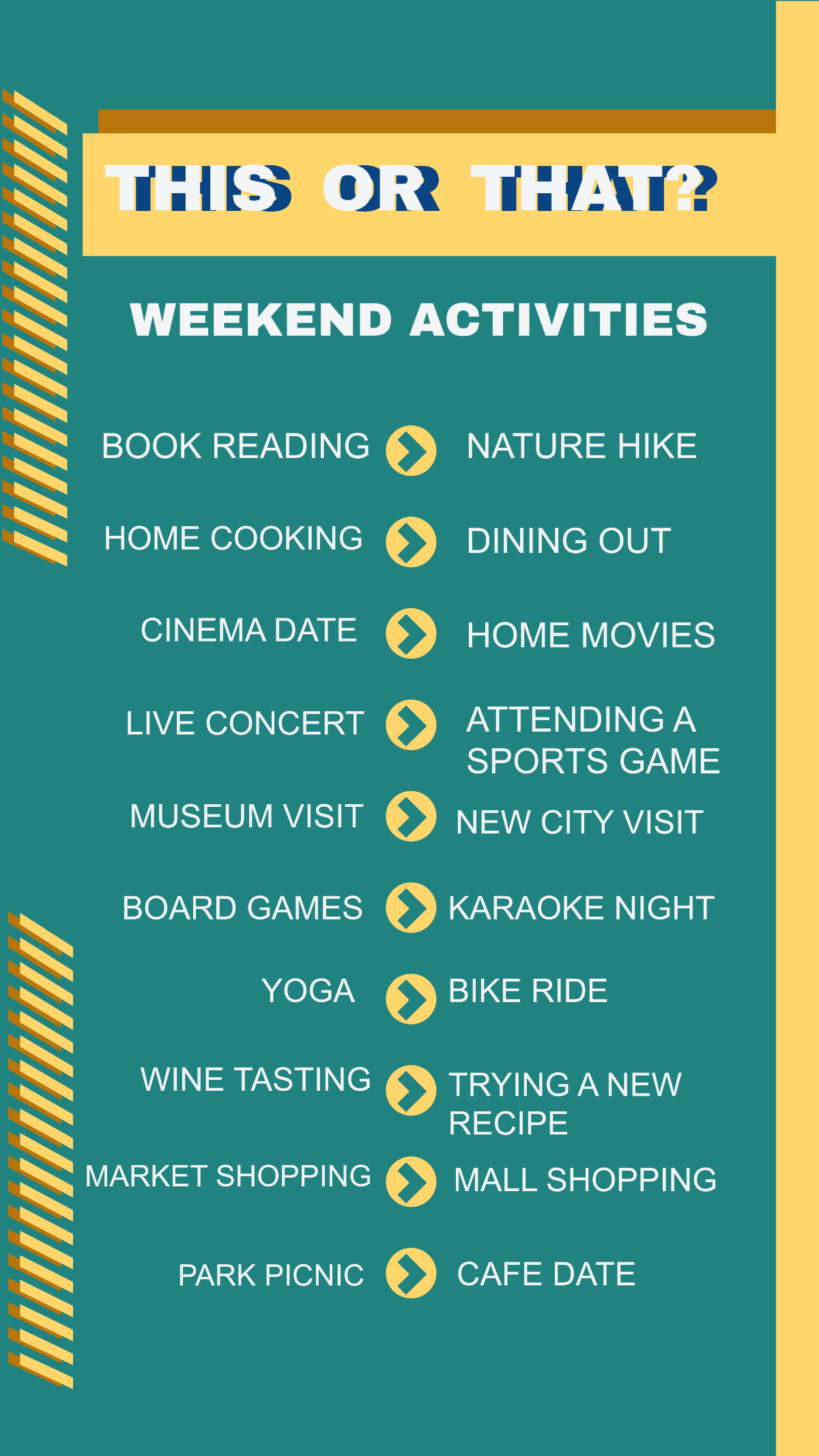 Weekend Activites This or That Instagram Post Template