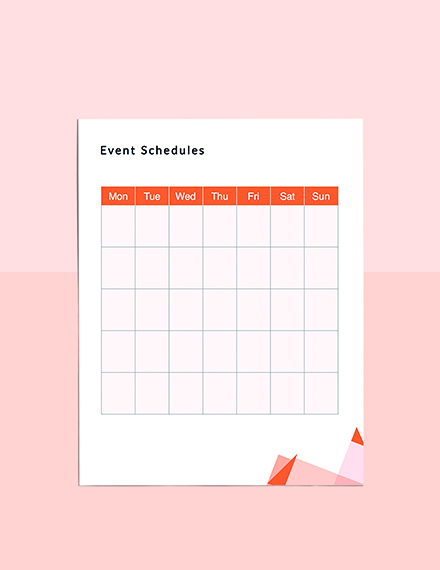 Event Schedule Planner template Example