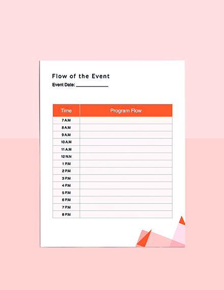 Event Schedule Planner template Sample