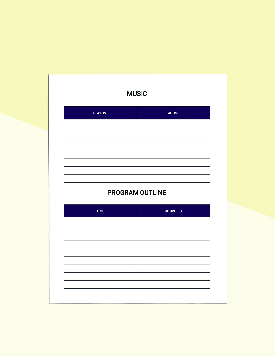 Event Party Planner template Editable