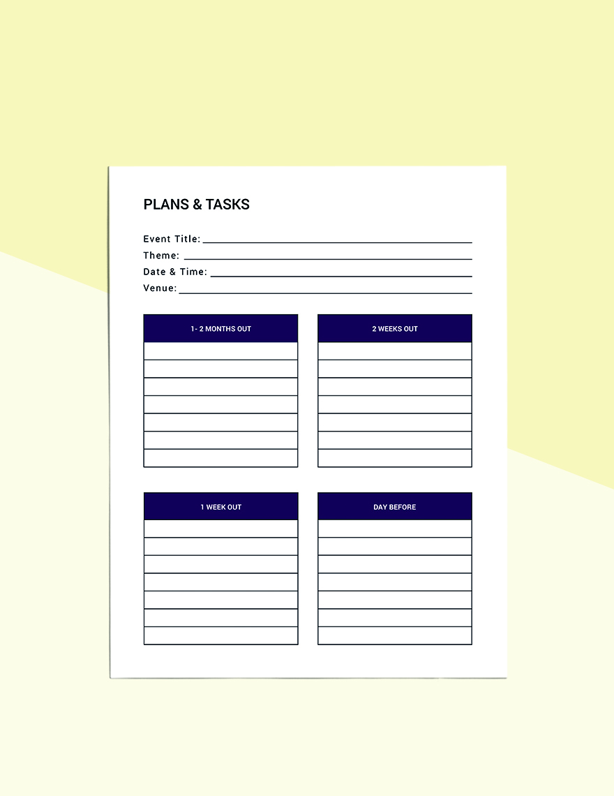 Event Party Planner template Format