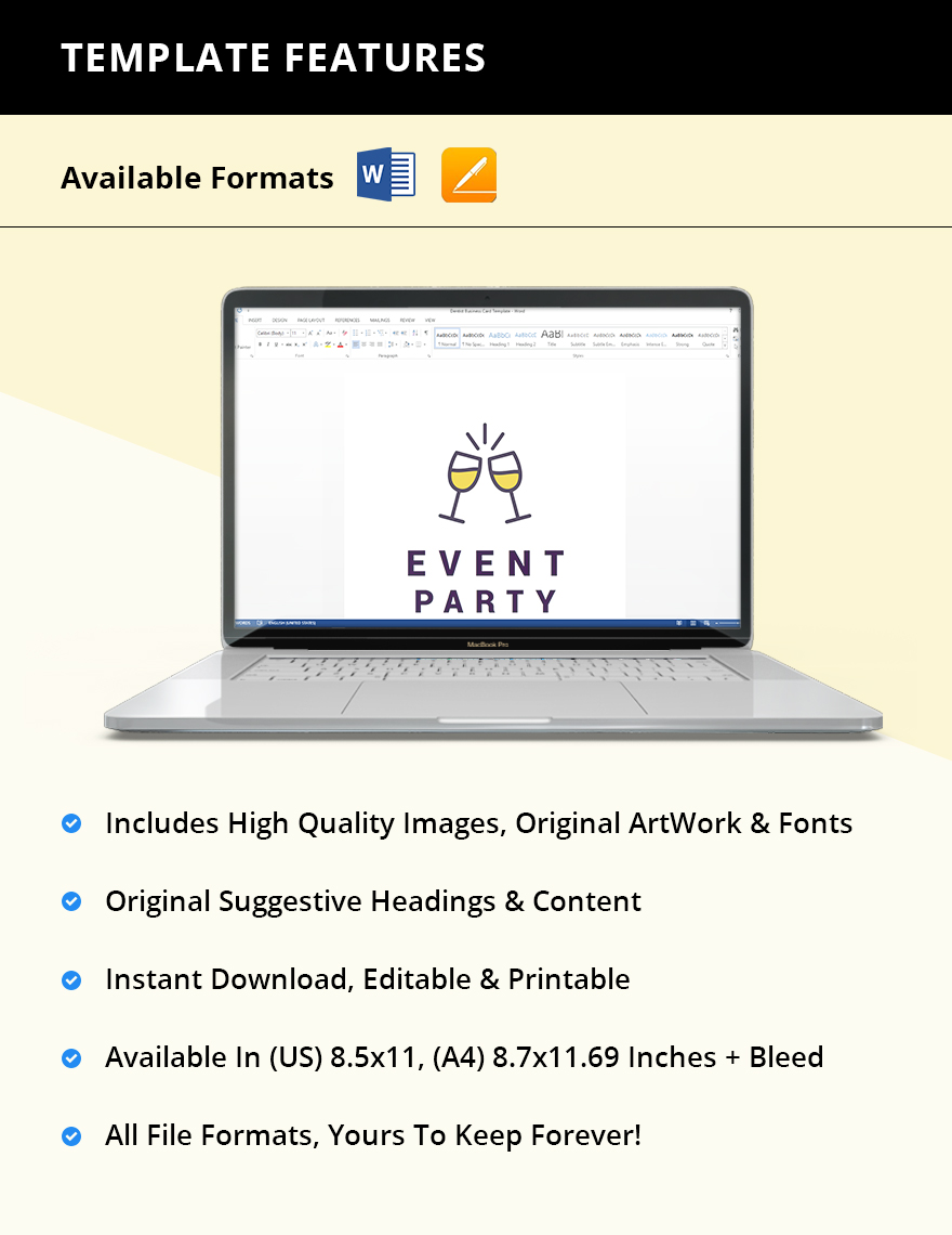 Event Party Planner template Instruction