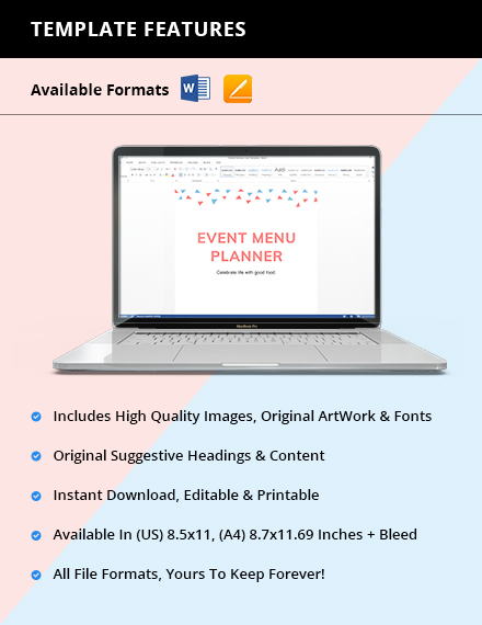 Free Event Menu Planner Template to Edit Online