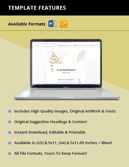 Free Event Meal Planner Template to Edit Online