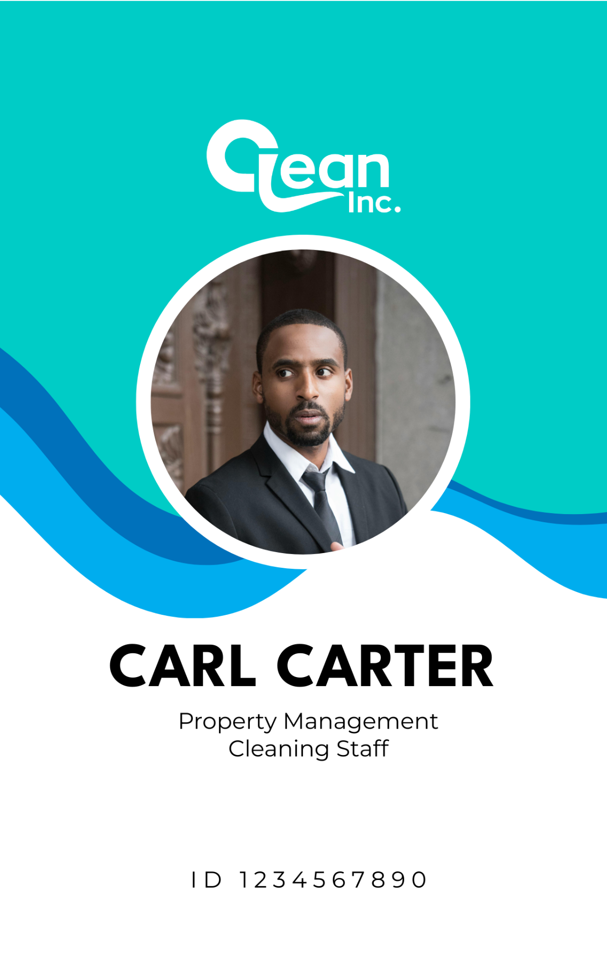 Property Management Cleaning Staff ID Card