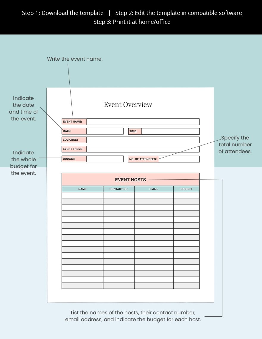 Event Planning Tracker Template