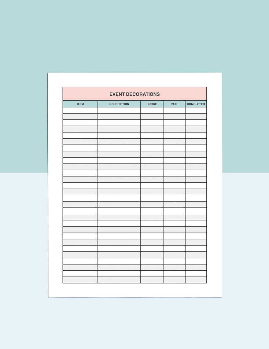 Event Planning Tracker Template