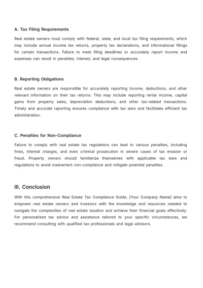 Free Real Estate Tax Compliance Guide Template to Edit Online