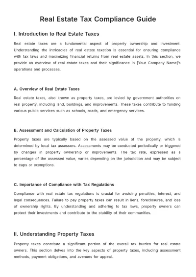 Free Real Estate Tax Compliance Guide Template to Edit Online