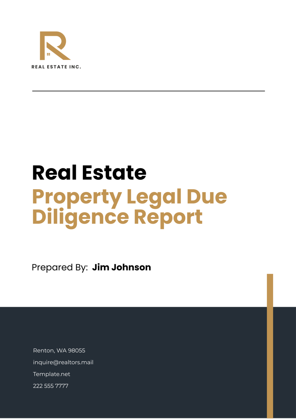 Real Estate Property Legal Due Diligence Report Template