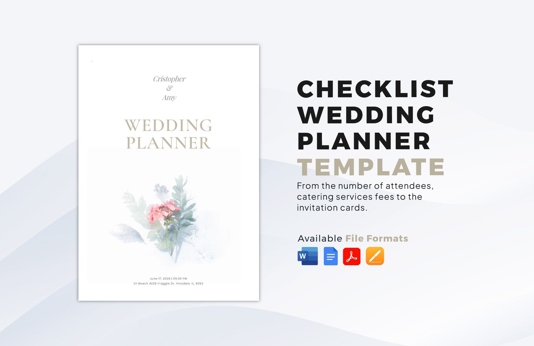 Checklist Wedding Planner Template