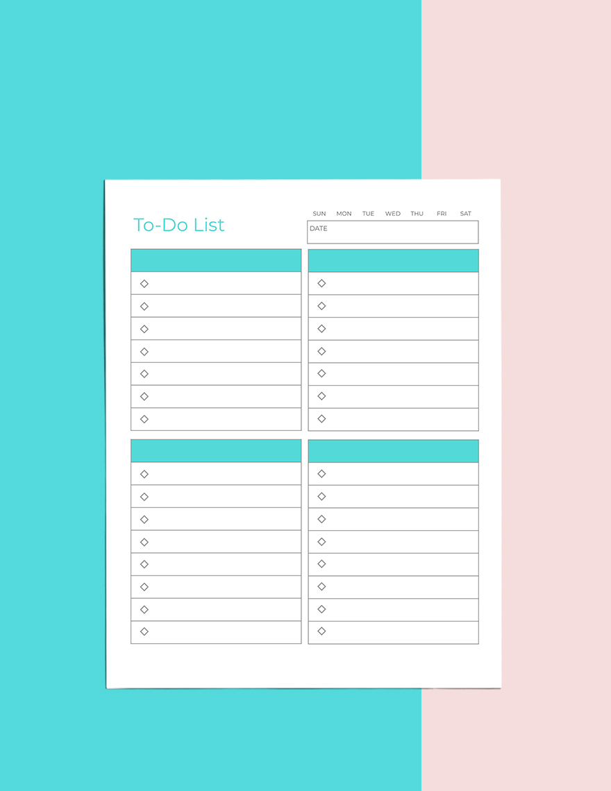 To Do List Planner Example