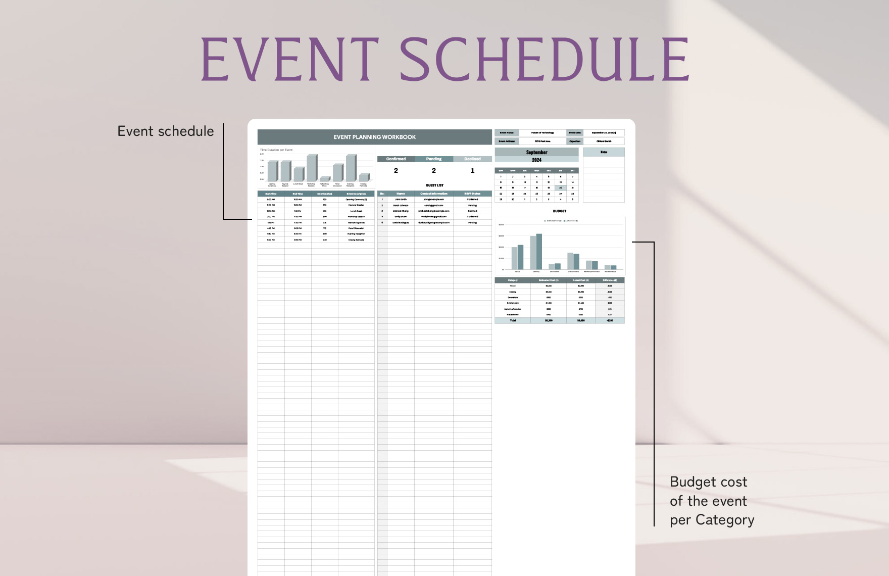 Event Planning Workbook Template