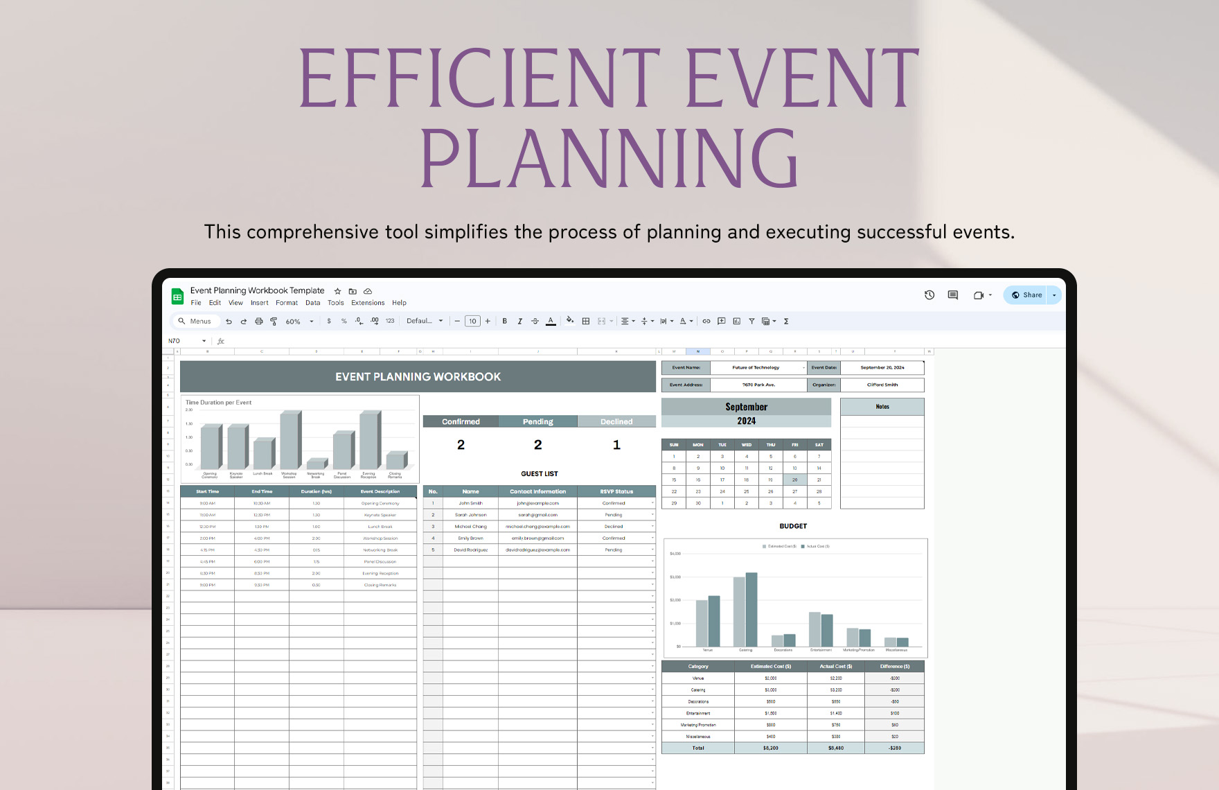 Event Planning Workbook Template