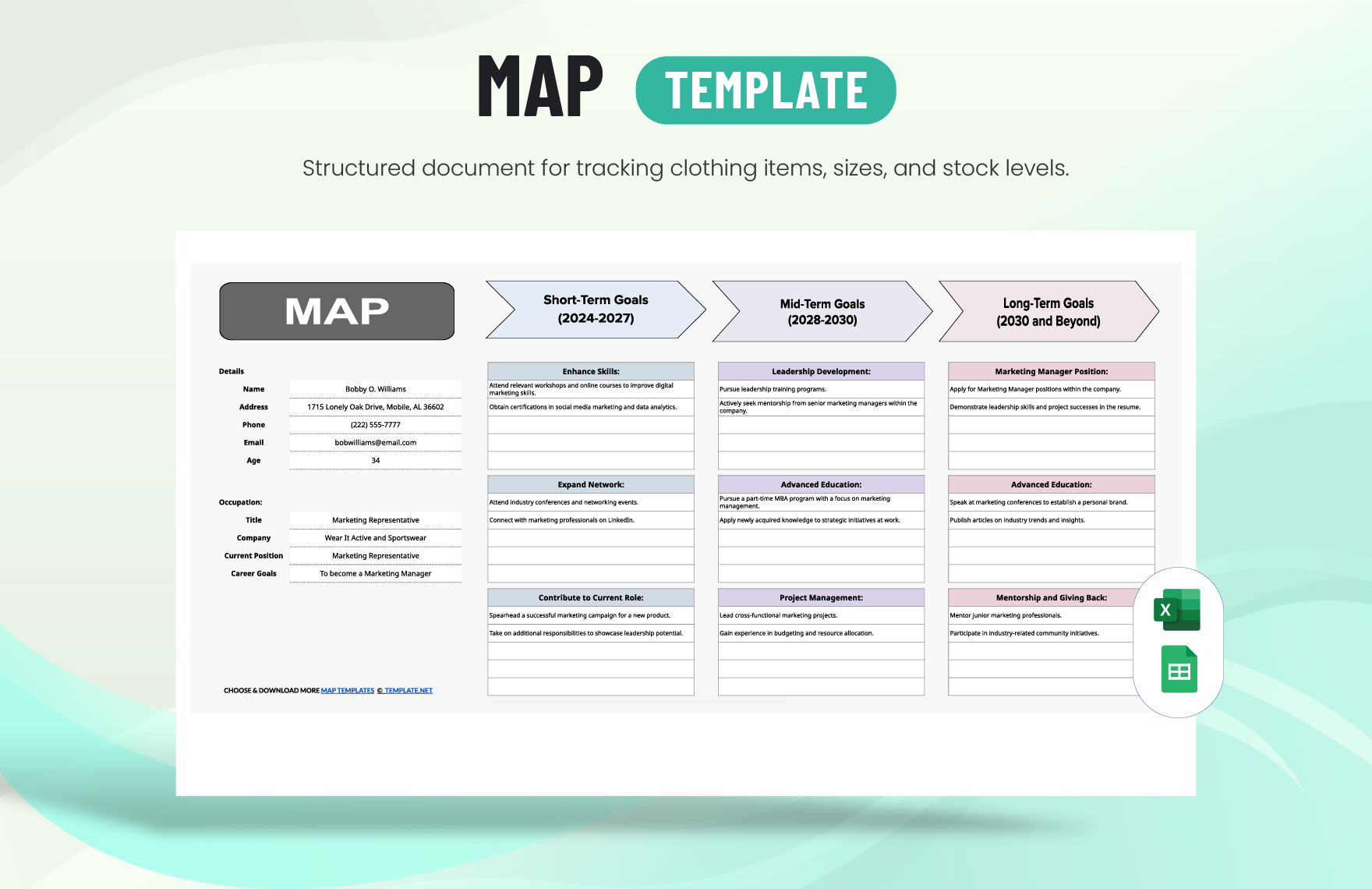 Free Map Template in Excel, Google Sheets