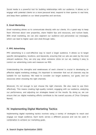 Free Real Estate Detailed Guide on Digital Marketing Template to Edit Online