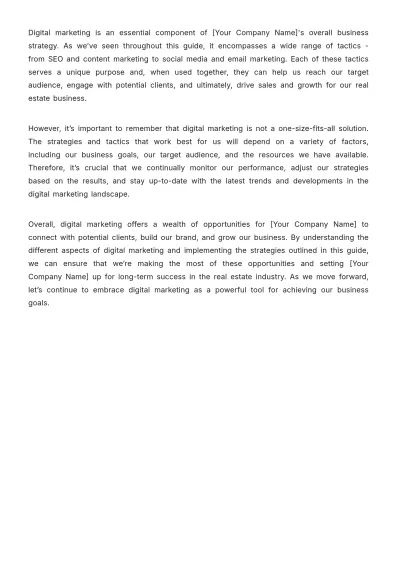 Free Real Estate Detailed Guide on Digital Marketing Template to Edit Online