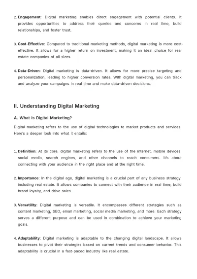 Free Real Estate Detailed Guide on Digital Marketing Template to Edit Online