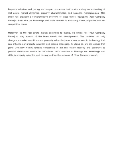 Free Real Estate Property Valuation and Pricing Methodology Guide Template to Edit Online