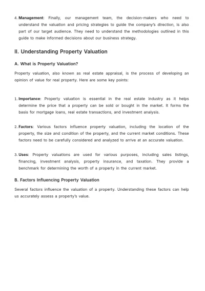 Free Real Estate Property Valuation and Pricing Methodology Guide Template to Edit Online