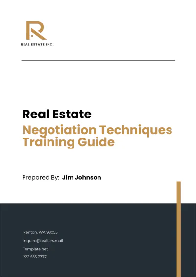 Free Real Estate Negotiation Techniques Training Guide Template to Edit Online