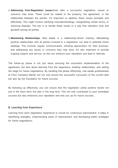 Free Real Estate Negotiation Techniques Training Guide Template to Edit Online
