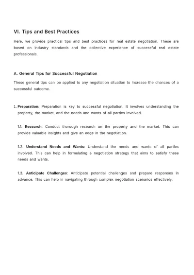 Free Real Estate Negotiation Techniques Training Guide Template to Edit Online