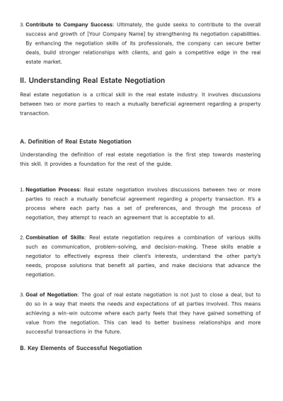 Free Real Estate Negotiation Techniques Training Guide Template to Edit Online