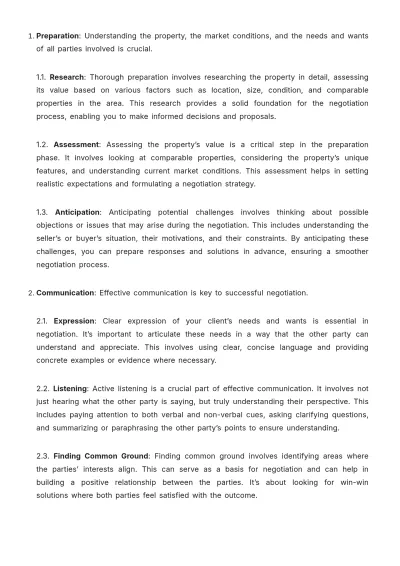 Free Real Estate Negotiation Techniques Training Guide Template to Edit Online