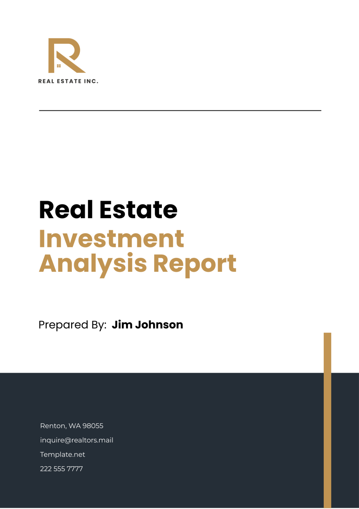 Real Estate Investment Analysis Report Template