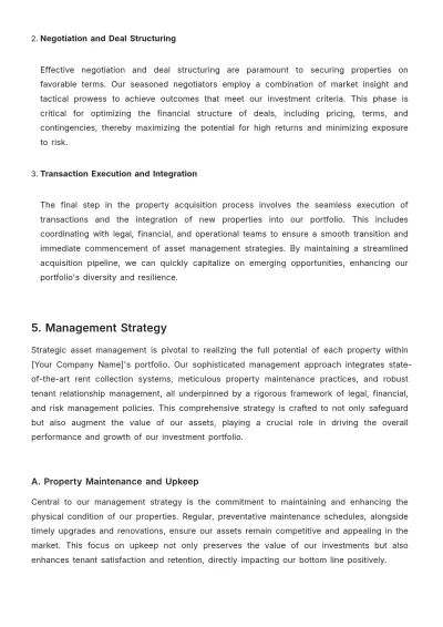 Free Real Estate Investment Strategic Plan Template to Edit Online