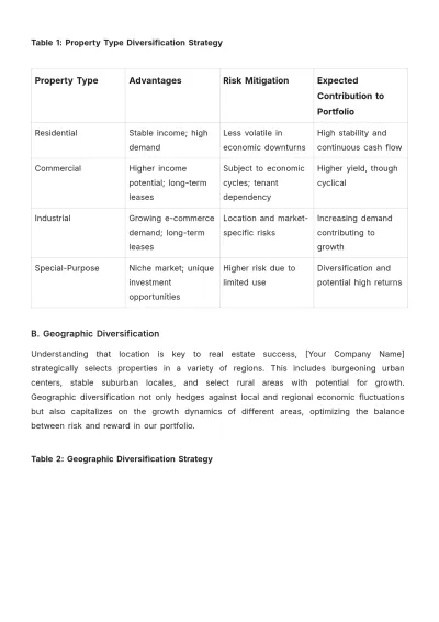 Free Real Estate Investment Strategic Plan Template to Edit Online