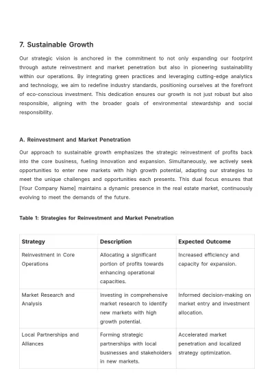 Free Real Estate Investment Strategic Plan Template to Edit Online