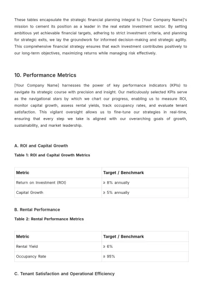 Free Real Estate Investment Strategic Plan Template to Edit Online