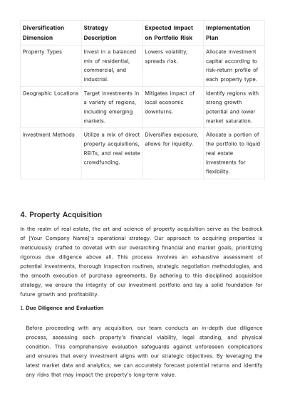 Free Real Estate Investment Strategic Plan Template to Edit Online