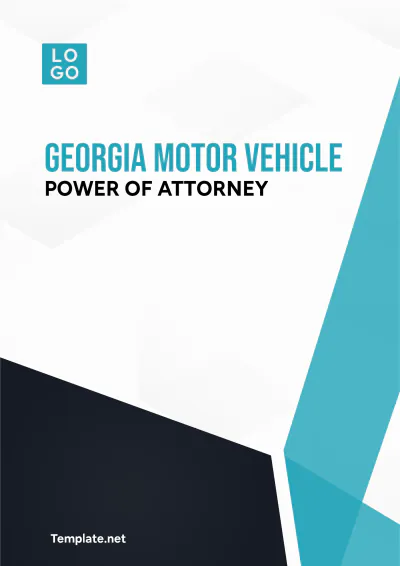 Free Georgia Motor Vehicle Power of Attorney Template to Edit Online