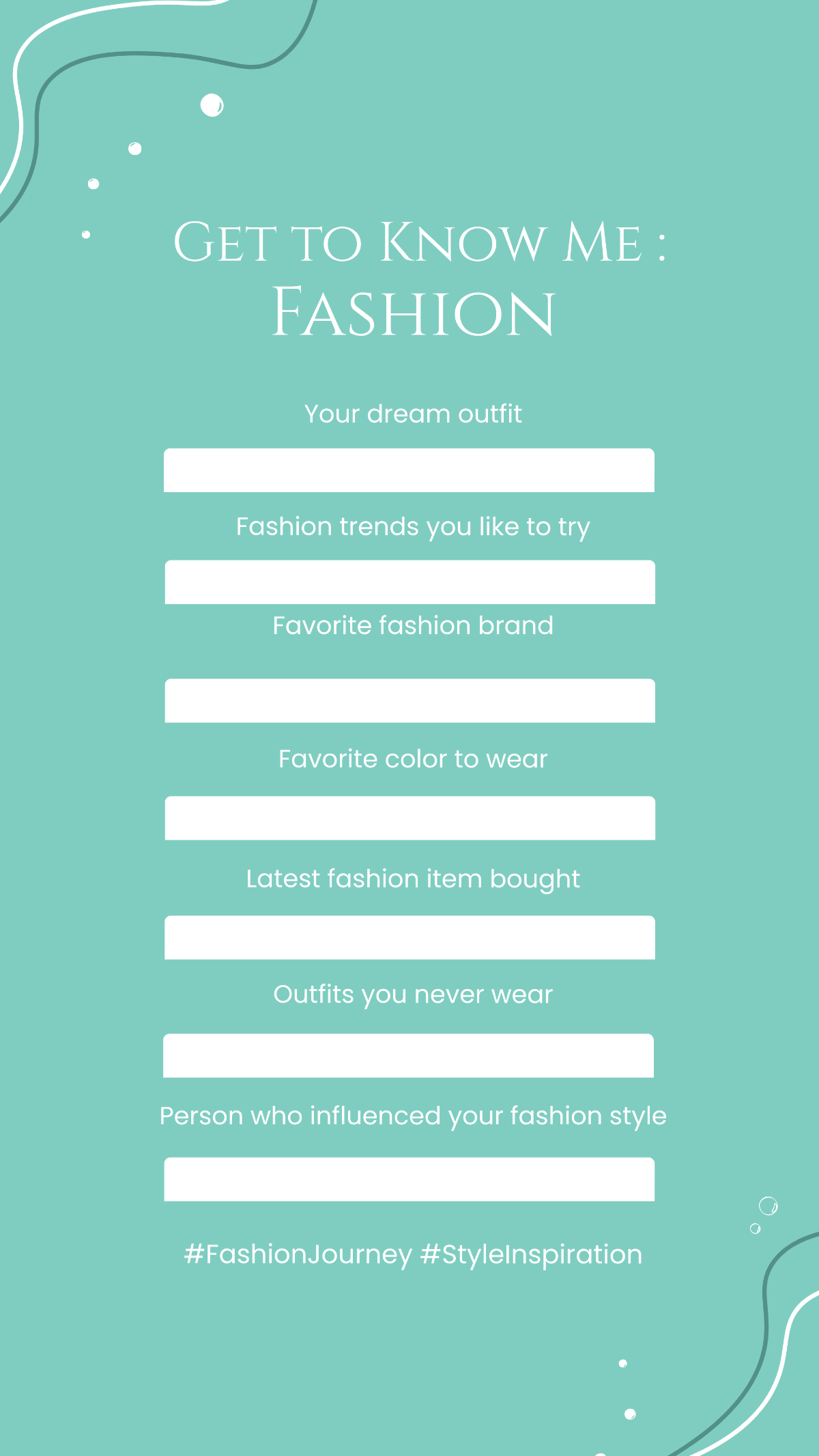 Get to Know Me Fashion Instagram Story Template