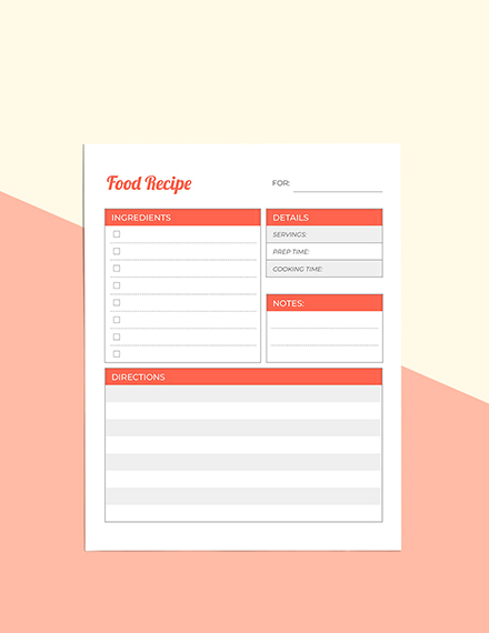 Food Planner Editable