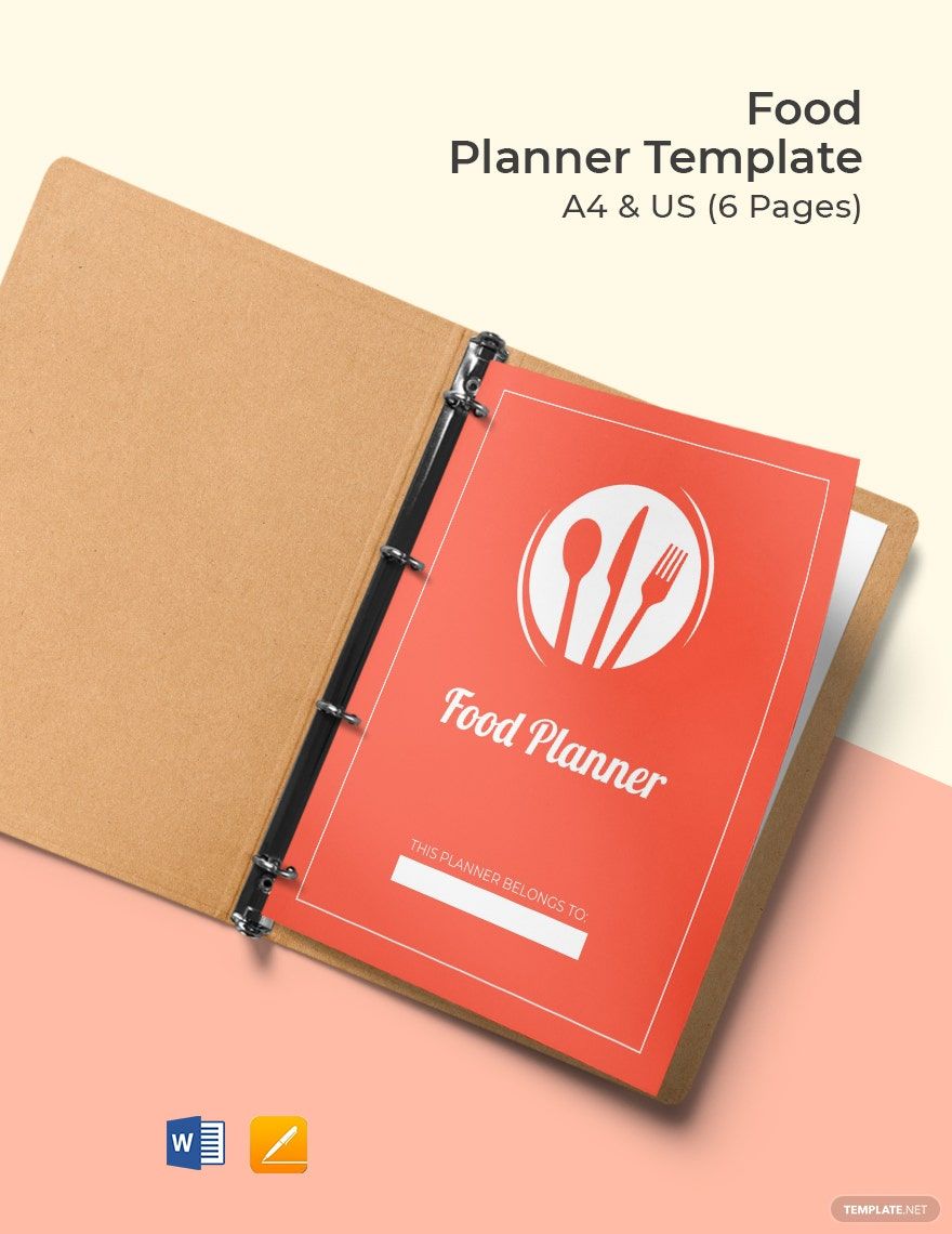 Food Planner Template in Word, PDF, Apple Pages