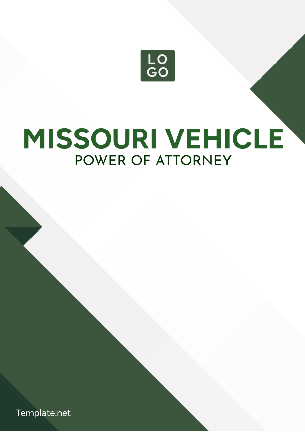 Missouri Vehicle Power of Attorney Template