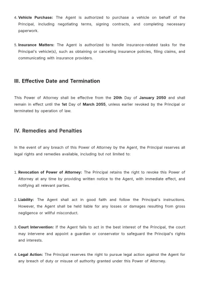 Free Oklahoma Motor Vehicle Power of Attorney Template to Edit Online