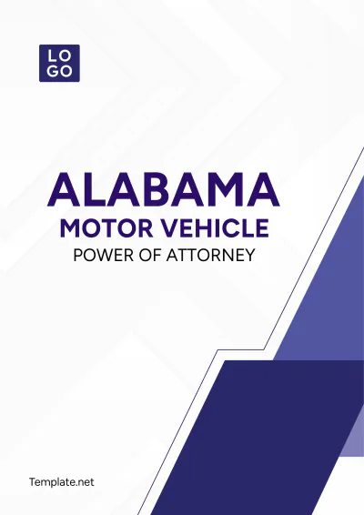 Free Alabama Motor Vehicle Power of Attorney Template to Edit Online