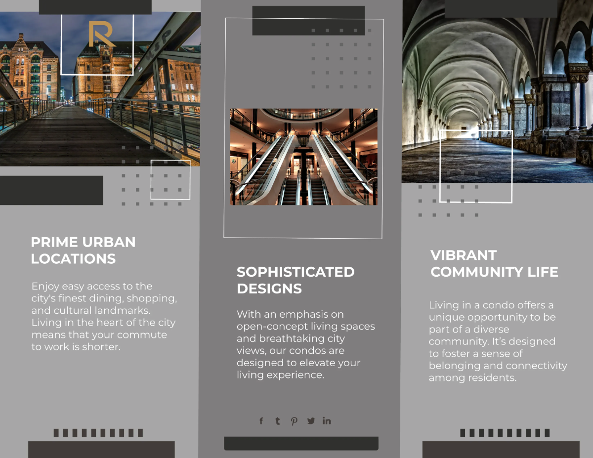 Free Urban Living and Condo Lifestyle Brochure Template to Edit Online