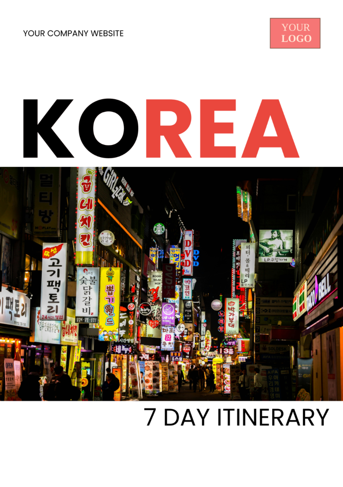 7 Day Korea Itinerary Template - Edit Online & Download