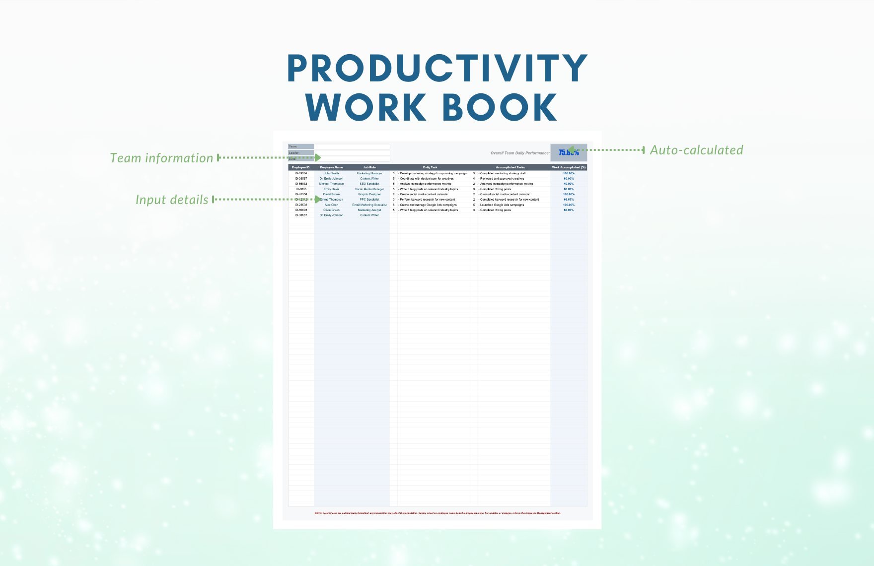Productivity Workbook Template
