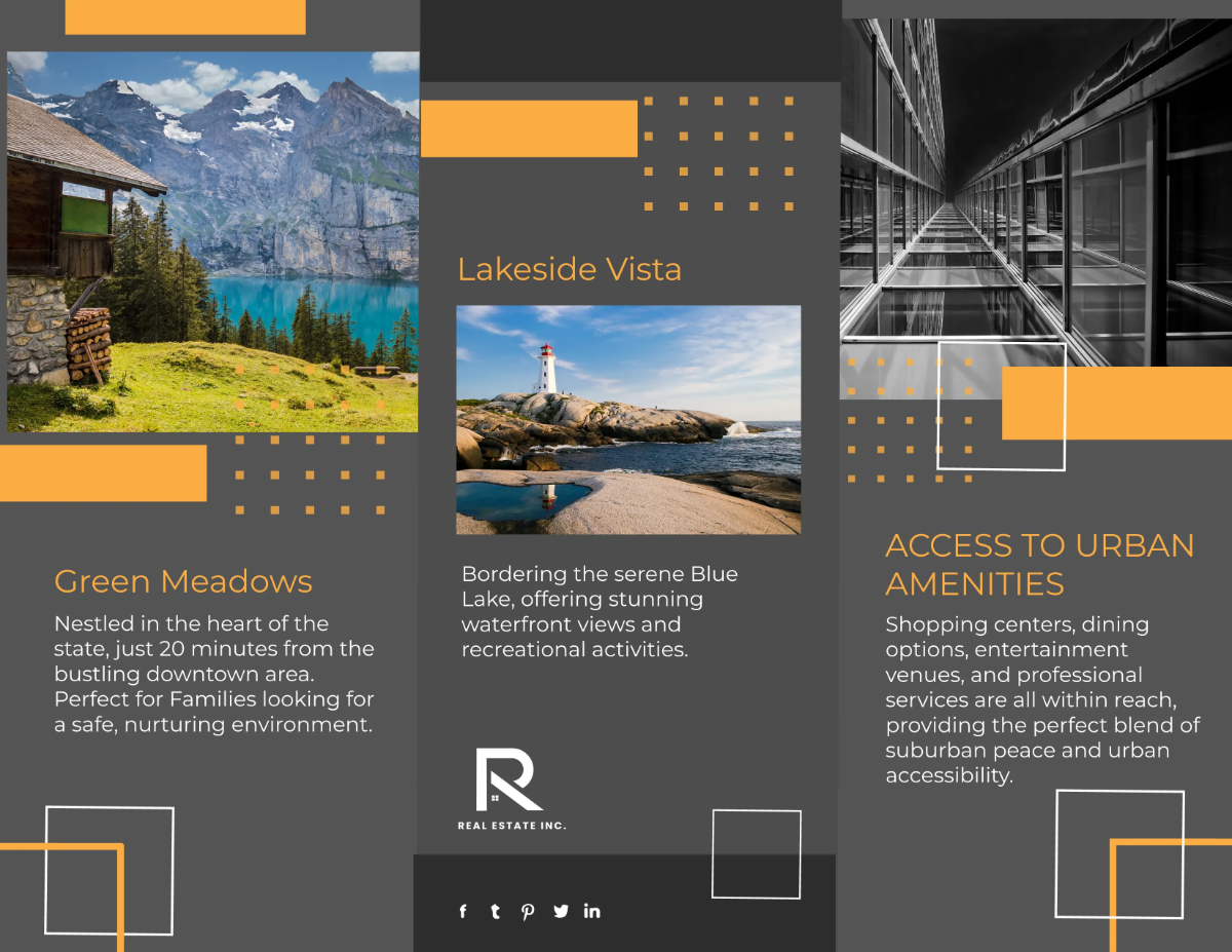 Free Suburban Community Profiles Brochure Template to Edit Online
